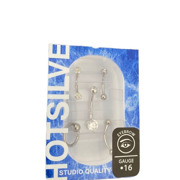 16G Clear Crystal Eyebrow + Belly Button Set Limited Edition, 6 pieces - Picture 2 of 2